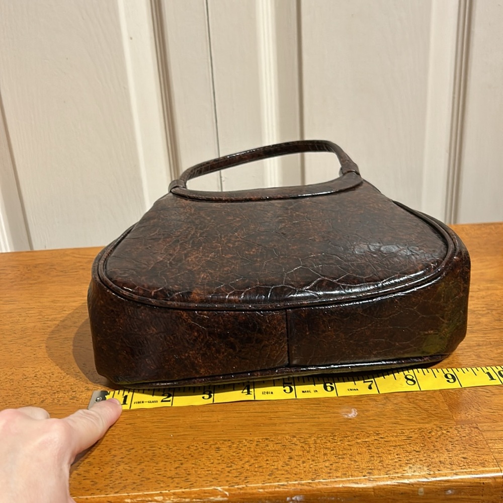 Meyers Mid Century Modern Brown Reptile/Crocodile Handbag Made in USA - Picture 11 of 15